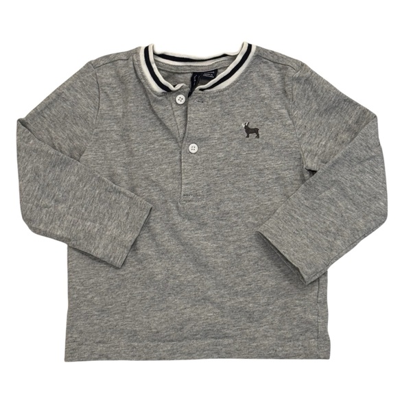 Janie and Jack Other - Janie and Jack Boy’s Long Sleeve Henley Gray Shirt